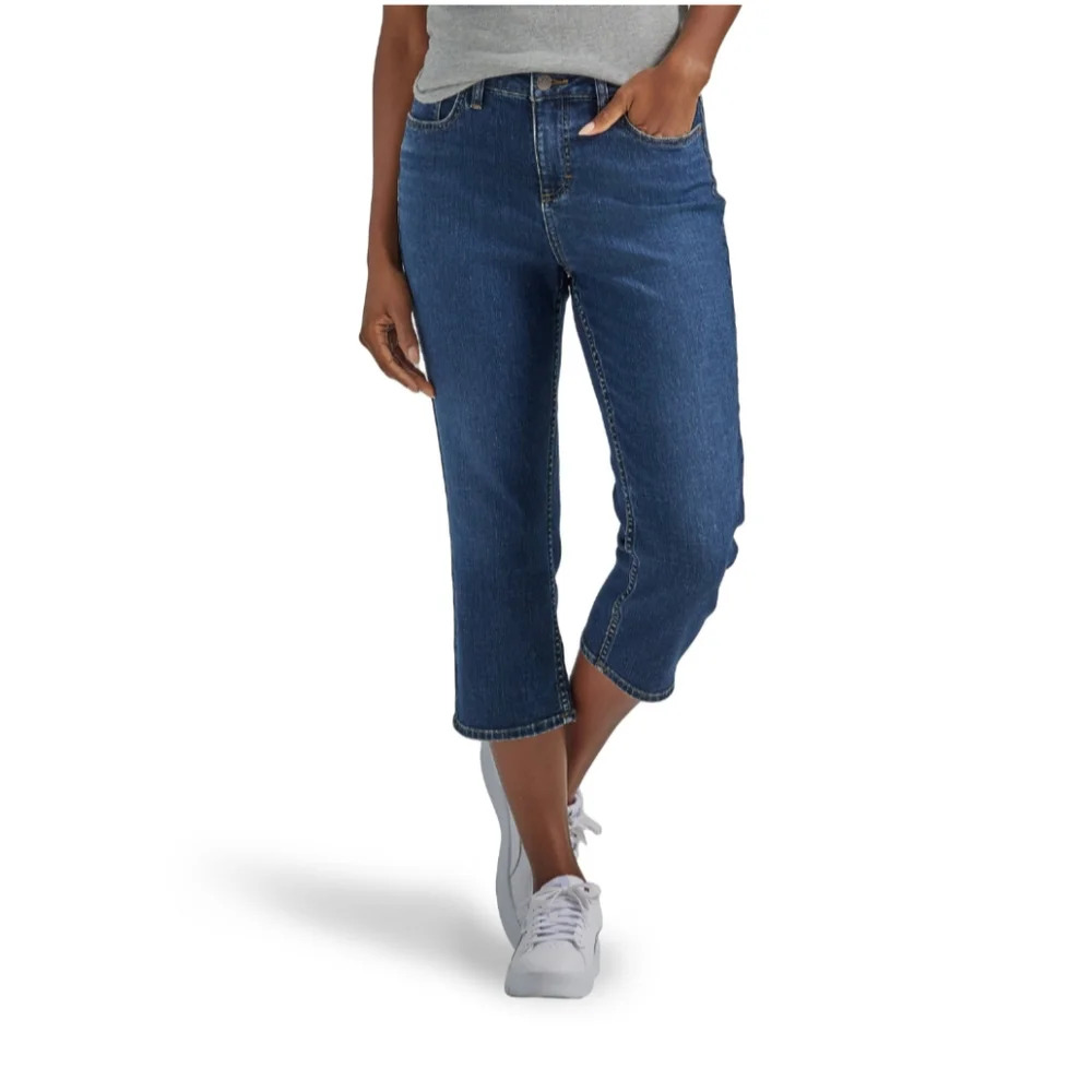 Lee Women's Size 20M Mid rise Capri Stormy Lines